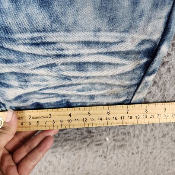 Born Fly Jeans Mens 40 Medium Wash Stretch Mid Rise Distressed Patch Streetwear - Picture 8 of 13